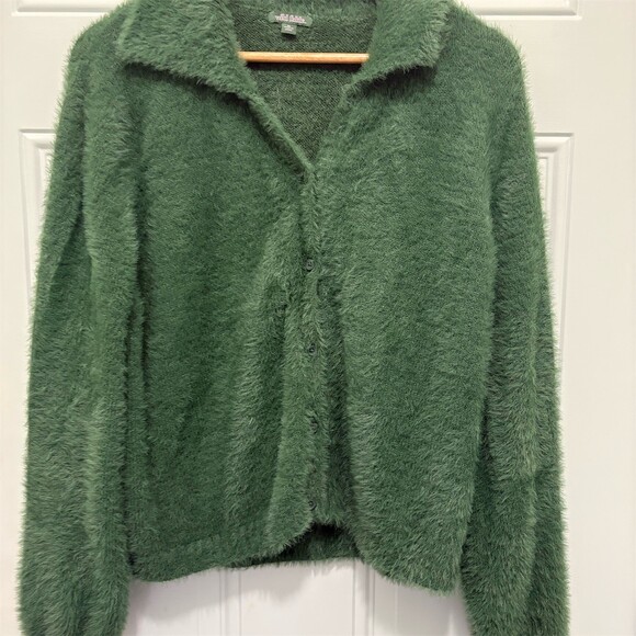 Wild Fable Sweaters - Wild Fable Cardigan Sweater Womens XL Forest Green Fuzzy Button Front